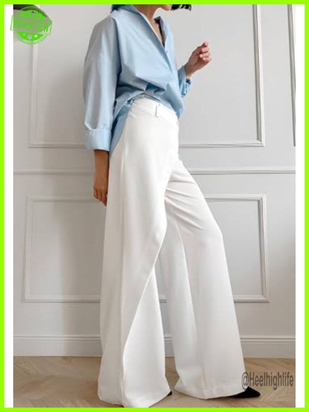 High Waisted Wide Leg Dress Pants Business Casual Palazzo Slacks - Picture 4 of 5